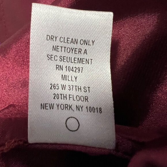 Milly Womens Peau De Soie Colorblock Seamed Shift Dress Burgundy Purple size 2 - Picture 11 of 12